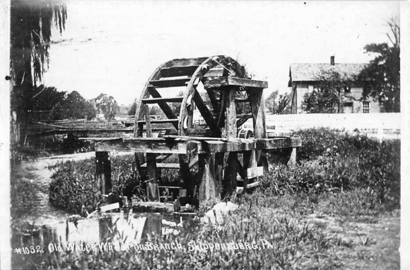 Shippensburg Pennsylvania Old Water Wheel Real Photo Antique Postcard K95694