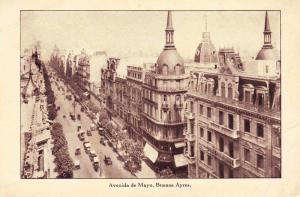 View of Avenida de Mayo, Buenos Aires, Lamport & Holt Vintage Photo Postcard F17