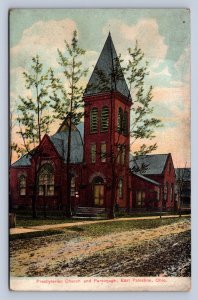 J87/ East Palestine Ohio Postcard c1910 Presbyterian Church Parsonage 1180