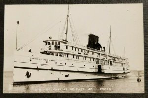 Mint Vintage Postcard RPPC Steamer Belfast at Belfast Maine