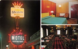 Casper Wyoming 1960s Postcard Galley Motel & Restaurant Multiview