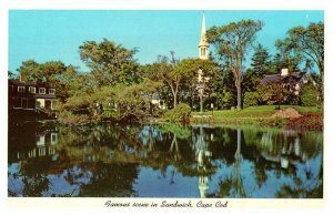 Postcard CHURCH SCENE Sandwich Massachusetts MA AT1882