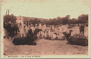 Algeria Bou-Saada Sur la Place du Marche Vintage Postcard C182