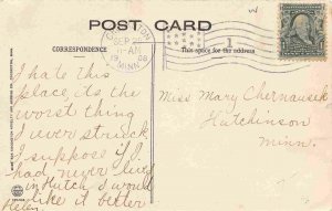 Robert Street Looking East Crookston Minnesota 1908 postcard