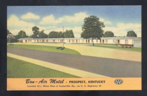 PROSPECT KENTUCKY KY. BON-AIR MOTEL VINTAGE LINEN ADVERTISING POSTCARD