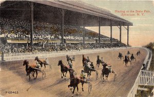 J68/ Syracuse New York Postcard c1910 Harness Horse Race State Fair 408