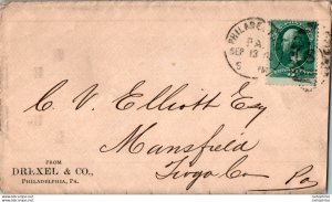 US Cover 3c 1888 Philadelphia for Mansfield Tioga Penn Drexel