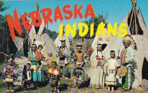 Nebraska Ogallala Chief Whitecalf and Sioux Indians In Colorful Native Costumes