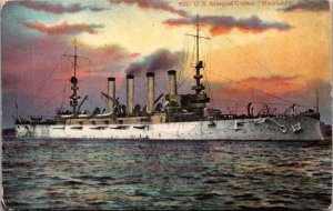 Postcard U.S. Armored Cruiser Maryland