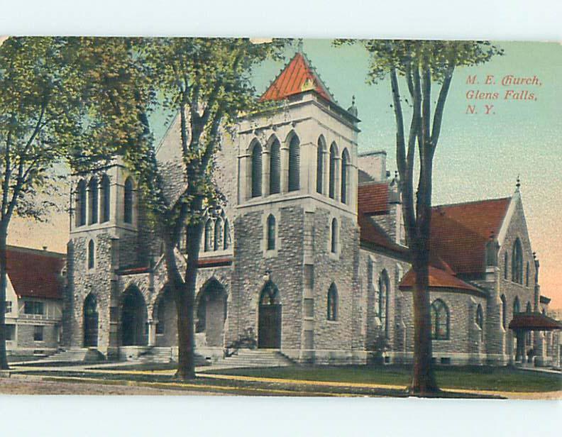 Divided Back CHURCH SCENE Glens Falls New York NY hs7848