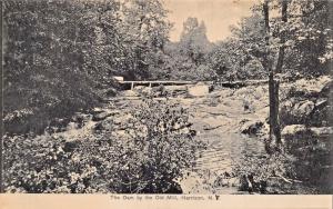 HARRISON NEW YORK~THE DAM BY THE OLD MILL-A E LAMBERT PHOTO POSTCARD 1900s PSTMK