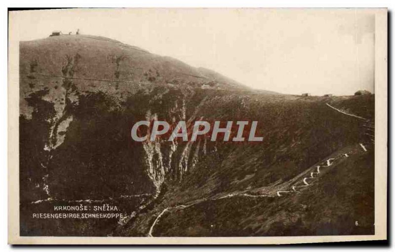 Old Postcard Giant Snezka Riesengebirge Schneekoppe