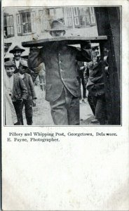 Georgetown Delaware Postcard 1905 Pillory and Whipping Post E. Payne Sussex LJ