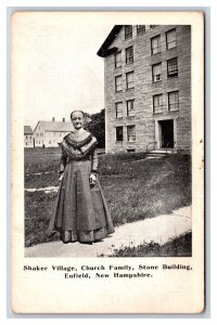 Shaker Village Church Family Stone Building Enfield NH UNP DB Postcard W12