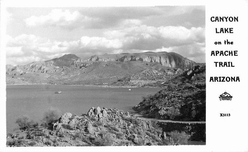 Apache Trail Arizona Canyon Lake 1940s Frasher RPPC Photo Postcard Frasher 5056 