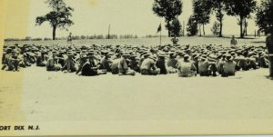 WWI Fort Dix, NJ World War I Big Group of Soldiers Vintage Postcard P72