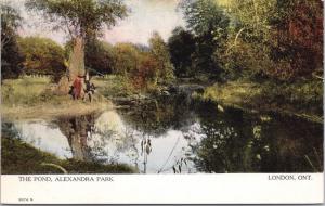 London Ontario ON The Pond Alexandra Park Unused Postcard D69