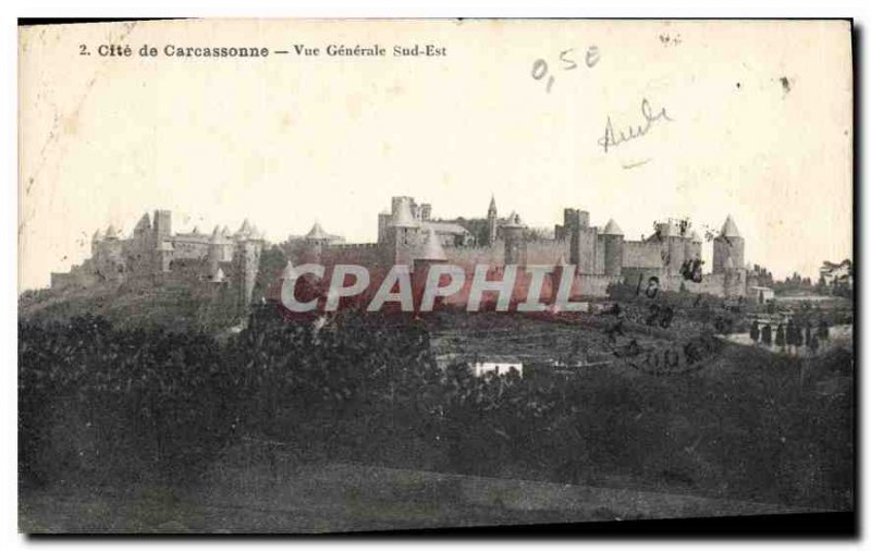Old Postcard Carcassone Cite Vue Generale Southeast