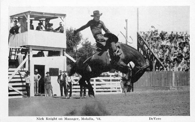 Cowboy Western Rodeo 1950s Molalla Oregon RPPC Photo Postcard Helfrich 10362