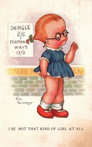 Vintage Postcard 1933 I See Not That Kind Of Girl At All Comic Little Girl