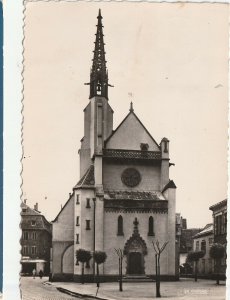 VINTAGE POSTCARD SELESTAT - PROTESTANT CHURCH WITH SPECIAL CACHET CANCEL 1959