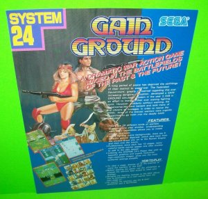 Gain Ground Arcade FLYER Original 1988 NOS Video Game Artwork System 24 Vintage