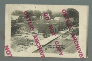 Decatur City IOWA RPPC 1911 FIRE RUINS Rebuilding MAIN STREET nr Lamoni Osceola