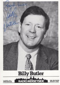 Billy Butler Radio Merseyside Vintage Hand Signed Card Photo