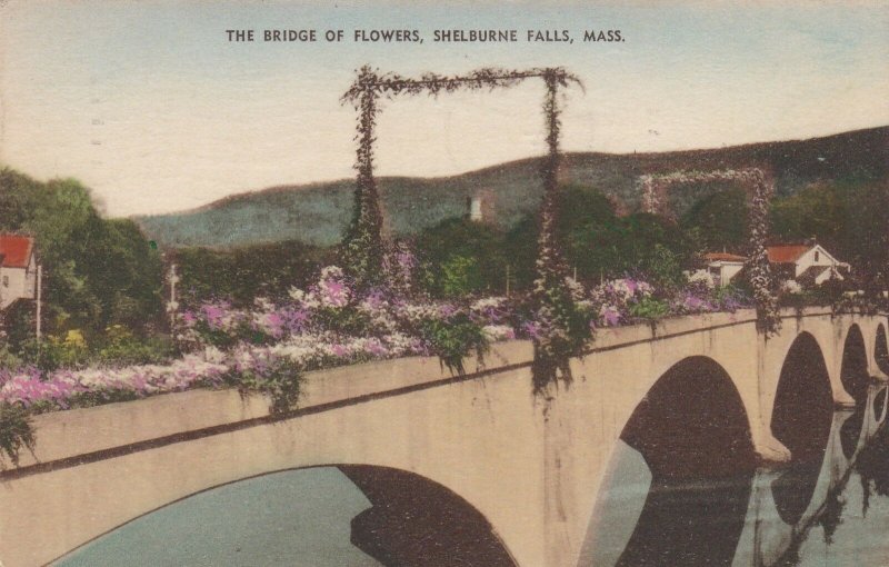 Massachusetts Shelburne Falls Bridge Of Flowers 1936 Albertype sk4897