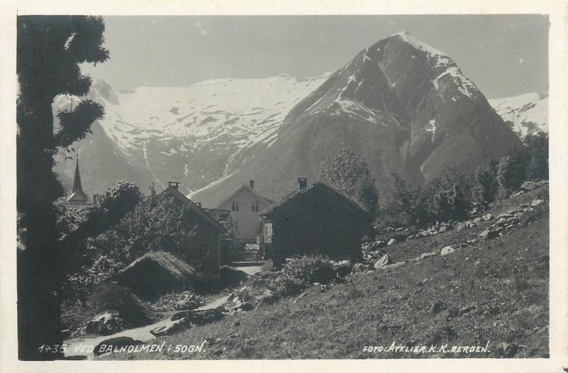 Norge Norway Ved Balholmen i Sogn. foto postcard atelier K.K. Bergen