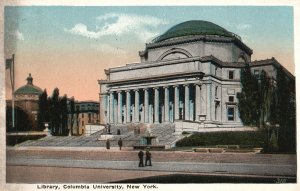 Vintage Postcard 1916 Library Columbia University Broadway To Amsterdam New York