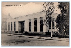 Public Library Exterior Scene Concord New Hampshire NH Vintage Postcard 