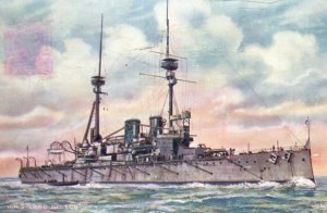 Battleship HMS Lord Nelson Royal Navy Postcard