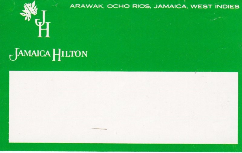 Jamaica Ocho Rios The Jamaica Hilton Vintage Luggage Label sk1921