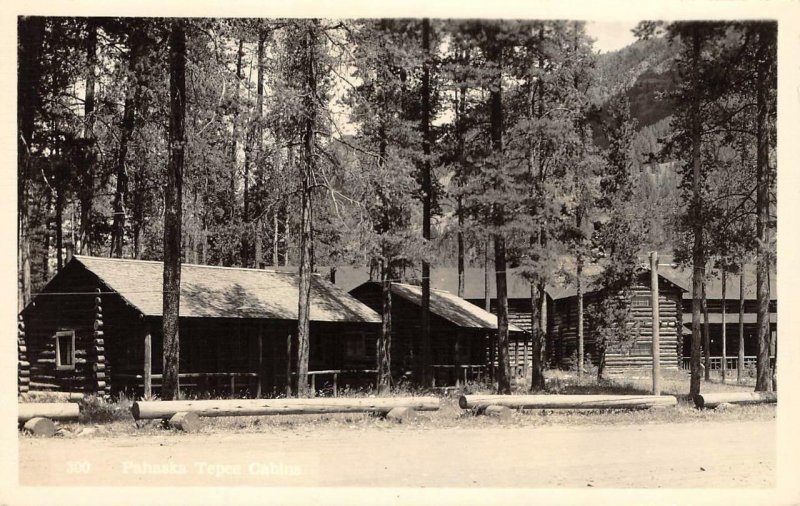PAHASKA TEPEE CABINS Cody, Wyoming Resort Lodge RPPC ca 1940s Vintage Postcard