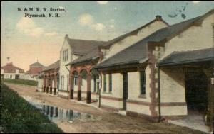 Plymouth NH B&M RR Train Station c1910 Postcard