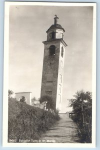 Switzerland Postcard Schiefer Turm in St. Moritz c1930's RPPC Photo