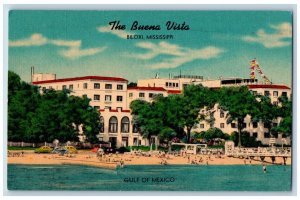 Biloxi Mississippi MS Postcard The Buena Vista Gulf Of Mexico c1940's Vintage