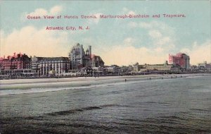 New Jersey Atlantic City Ocean View Of Hotels Dennis Marlborough Blenheim And...