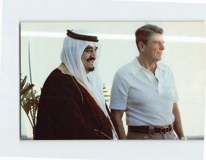 Postcard Crown Prince Fahd of Saudi Arabia with US President Reagan at Mexico