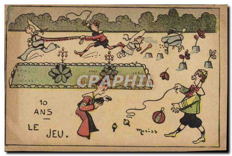 Old Postcard Fantasy Illustrator 10 years the game Children Moriss