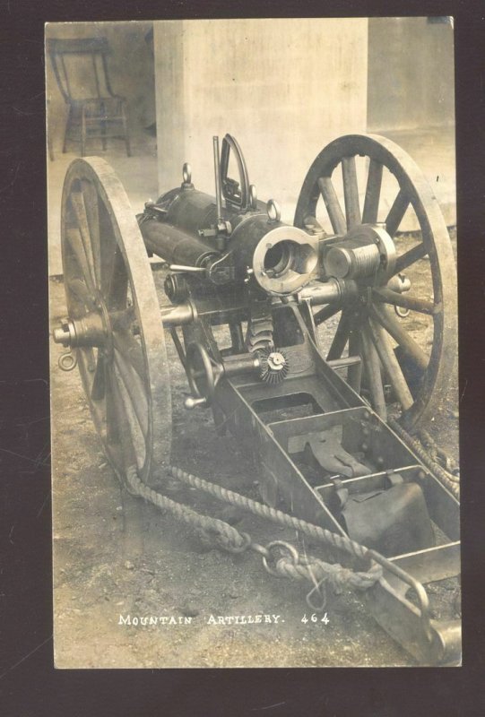 RPPC MOUNTAIN ARTILLERY US ARMY WWI WORLD WAR 1 CANNON REAL PHOTO POSTCARD