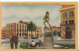 America Postcard - Trojan Statue, University of Southern California - Ref TZ3406