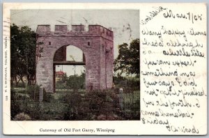 Winnipeg Canada 1905 Postcard Gateway Of Old Fort Garry