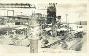 US Submarines At Balboa Canal Zone Real Photo Postcard