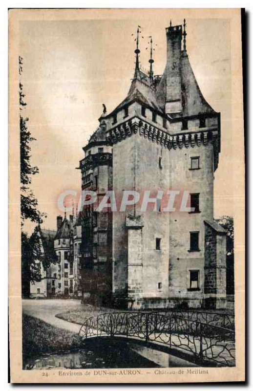 Old Postcard surroundings Dun Auron Chateau Meillant