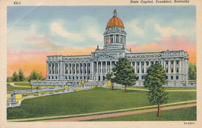 Capitol Building in Frankfort KY Kentucky Dome Replica of Napoleon's Tomb Linen