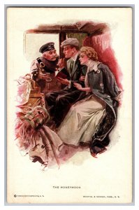Vintage Postcard The Honeymoon Train Artist Signed 