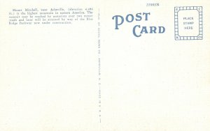 Vintage Postcard Mount Mitchell From Burnsville Near Asheville North Carolina NC