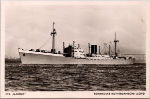 Koninklijke Rotterdamsche Lloyd Ms Garoet Ship Vintage RPPC C016